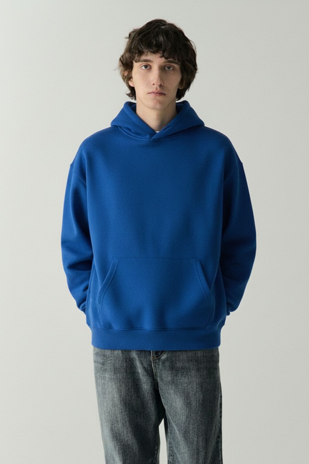 500 GSM Blue Oversized Hoodie