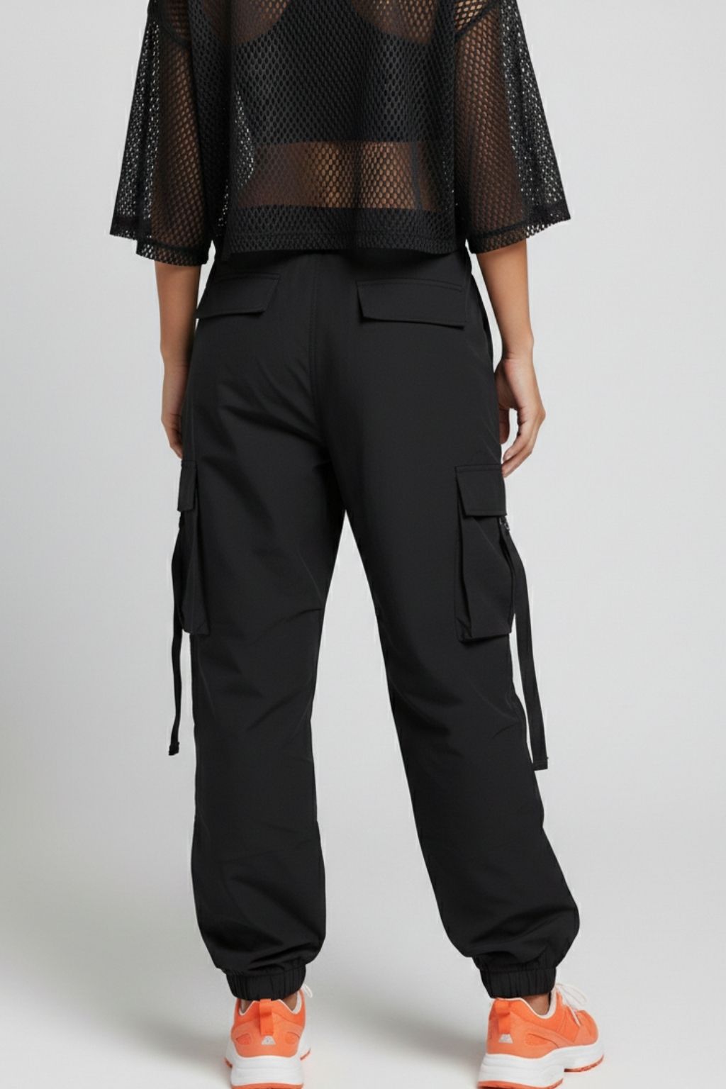 Black Utility Cargo Pants for Women