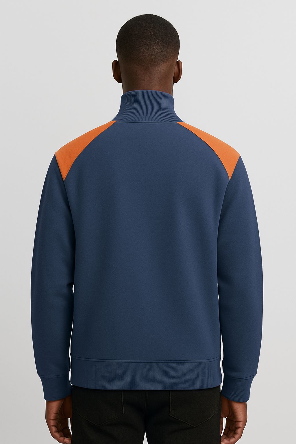 Atatri Navy Blue Quarter Zipper Collar Jacket