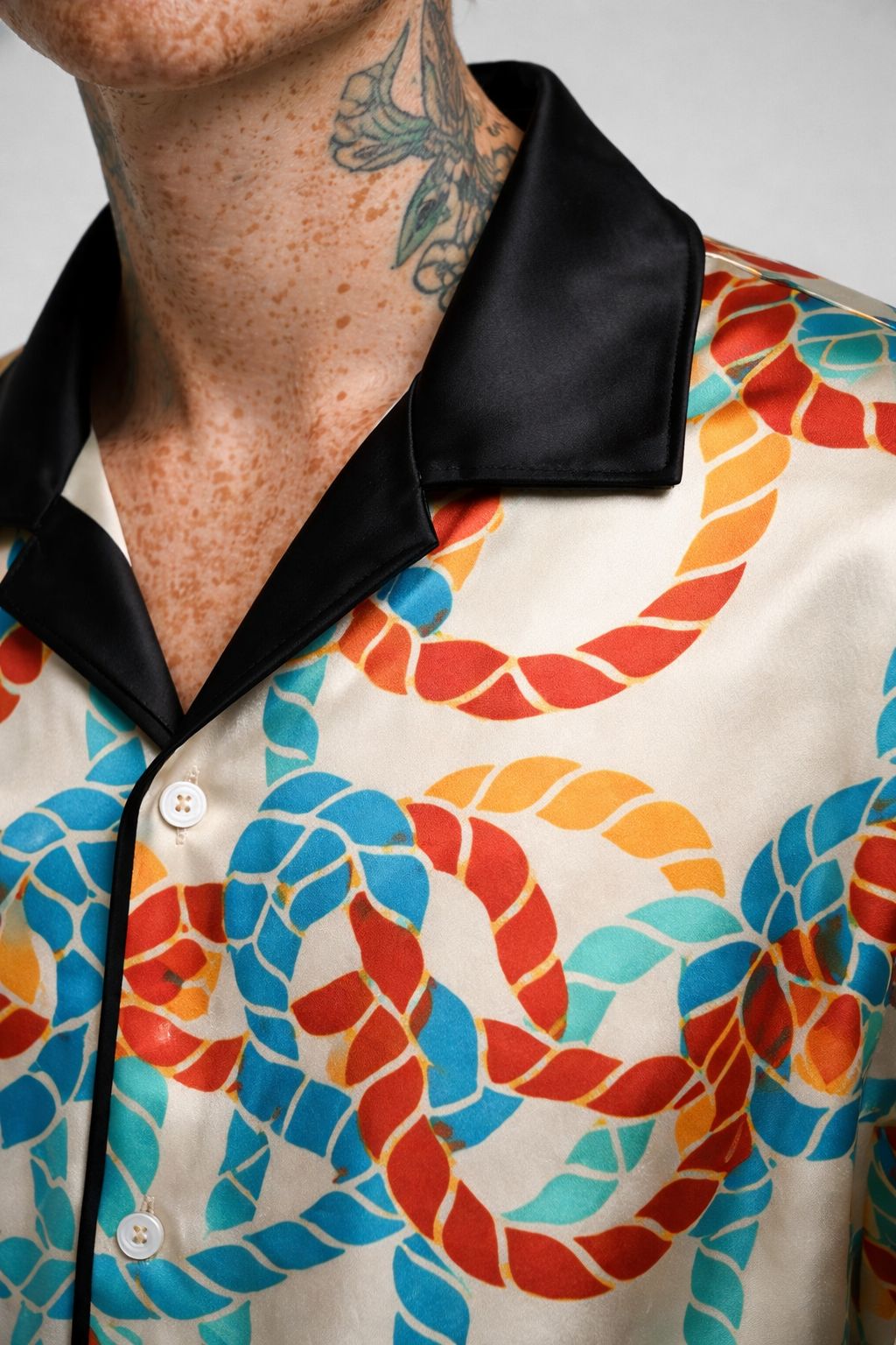 Luxury Satin Printed Oversized Half Sleeve Shirt