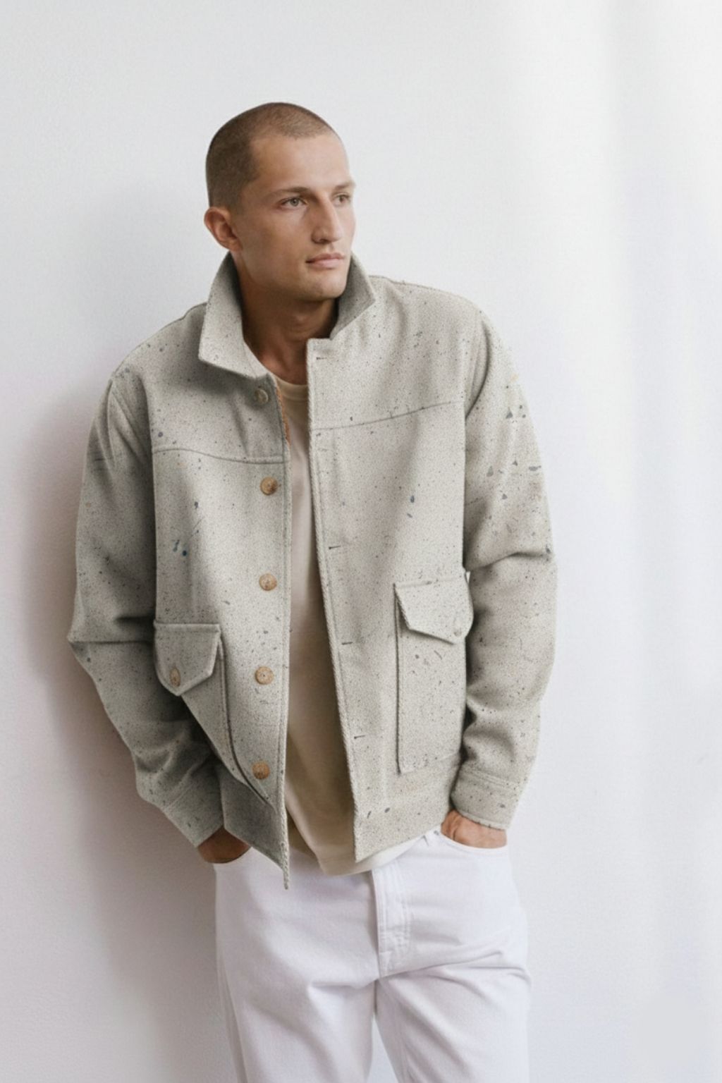 Speckled Grey Chore Utility Jacket