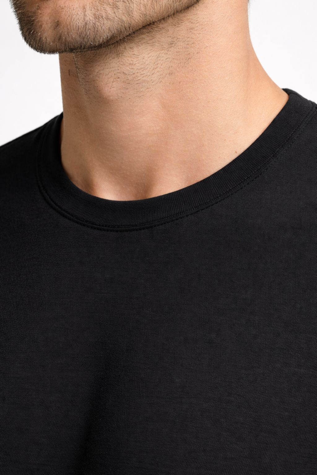 Cotton Black Interlock Tshirts for Men