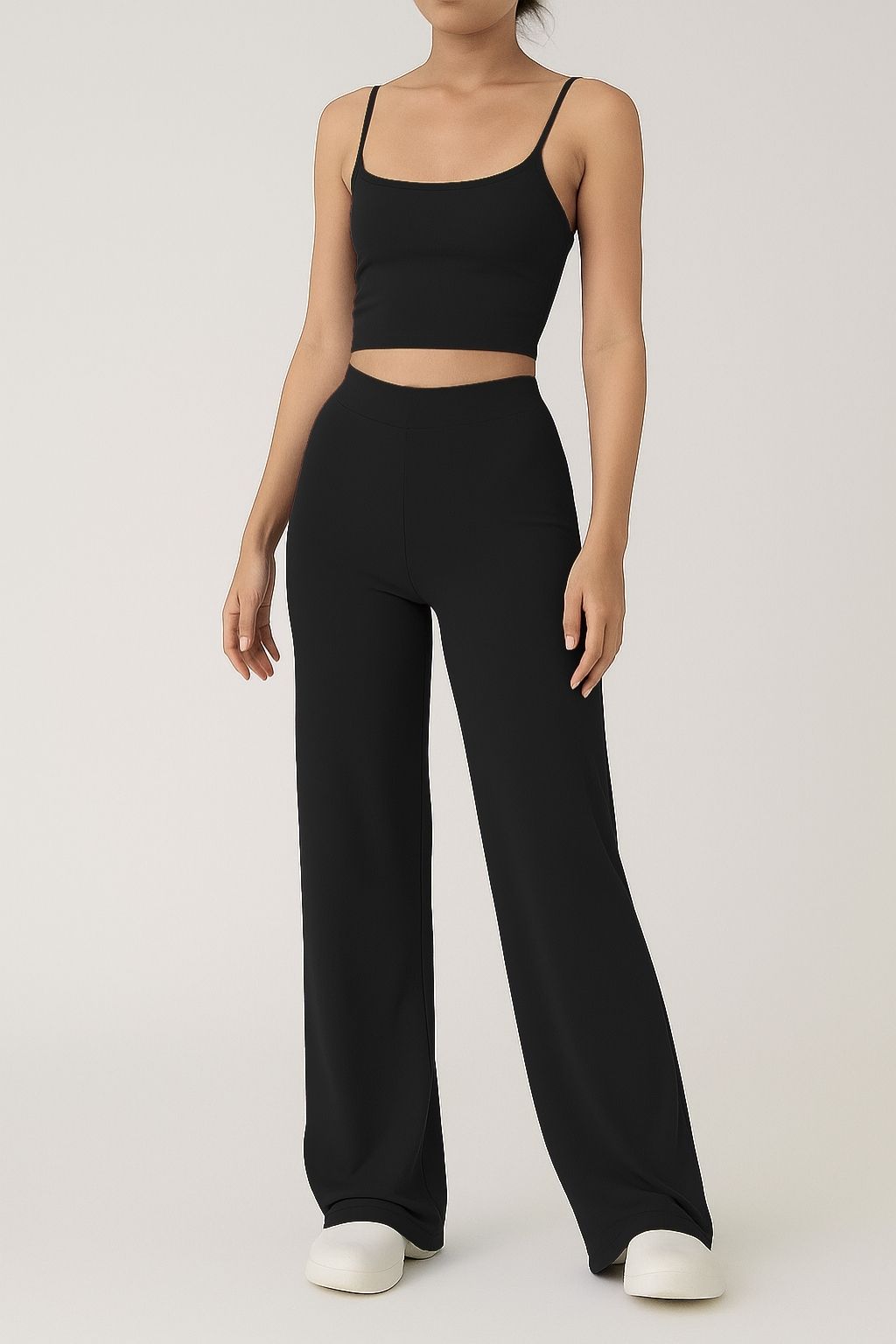 Essential High-Waist Wide-Leg Trousers