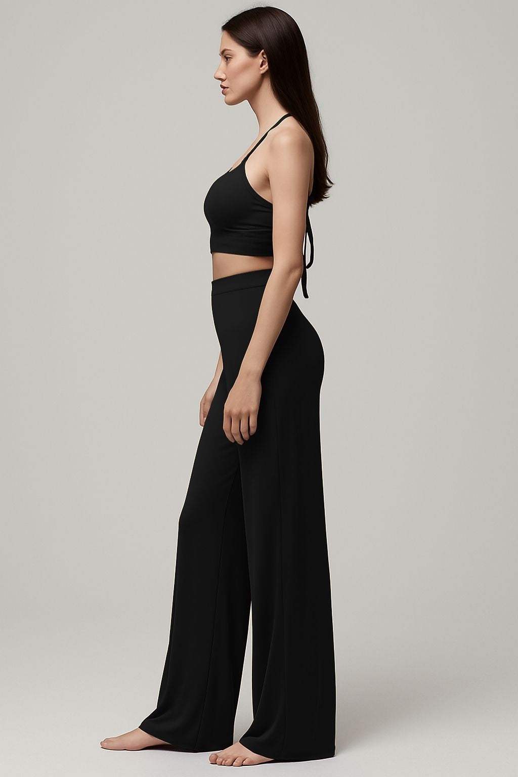 Essential High-Waist Wide-Leg Trousers