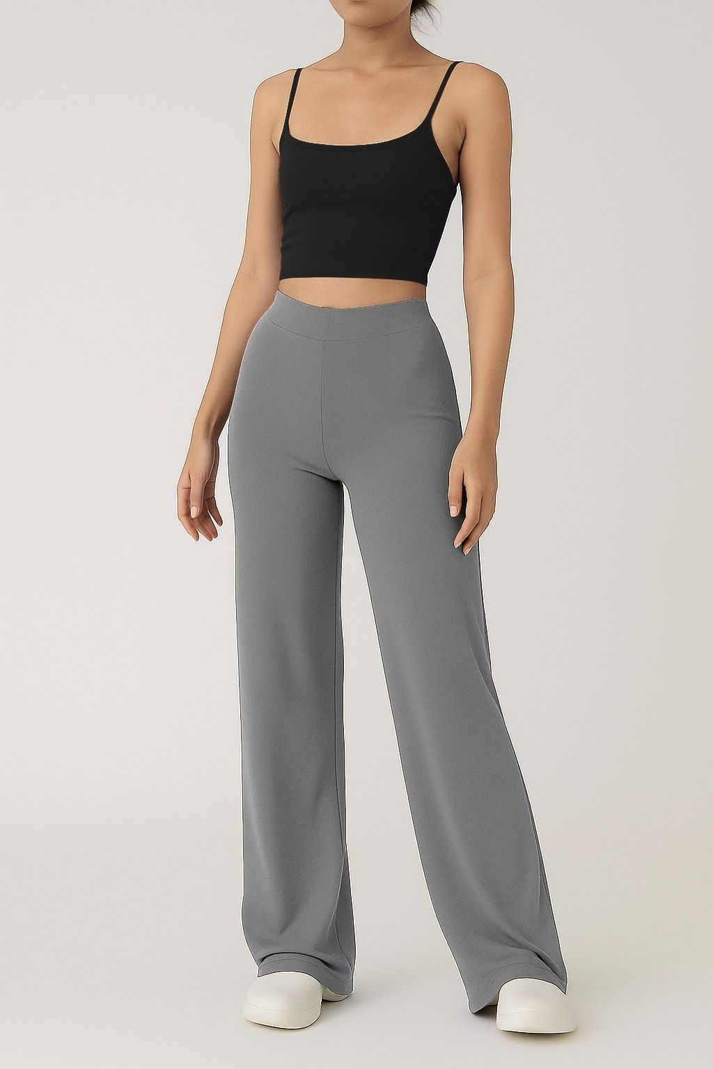 Essential High-Waist Wide-Leg Trousers