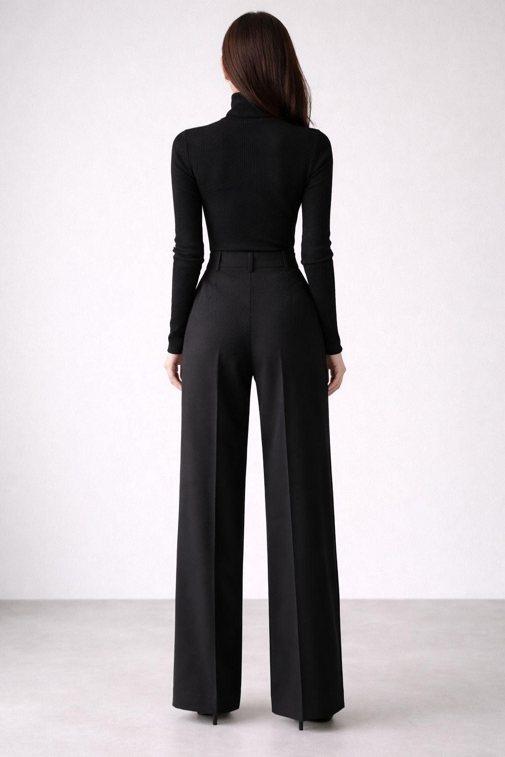 Ultra Luxury Black High-Waist Women Trousers