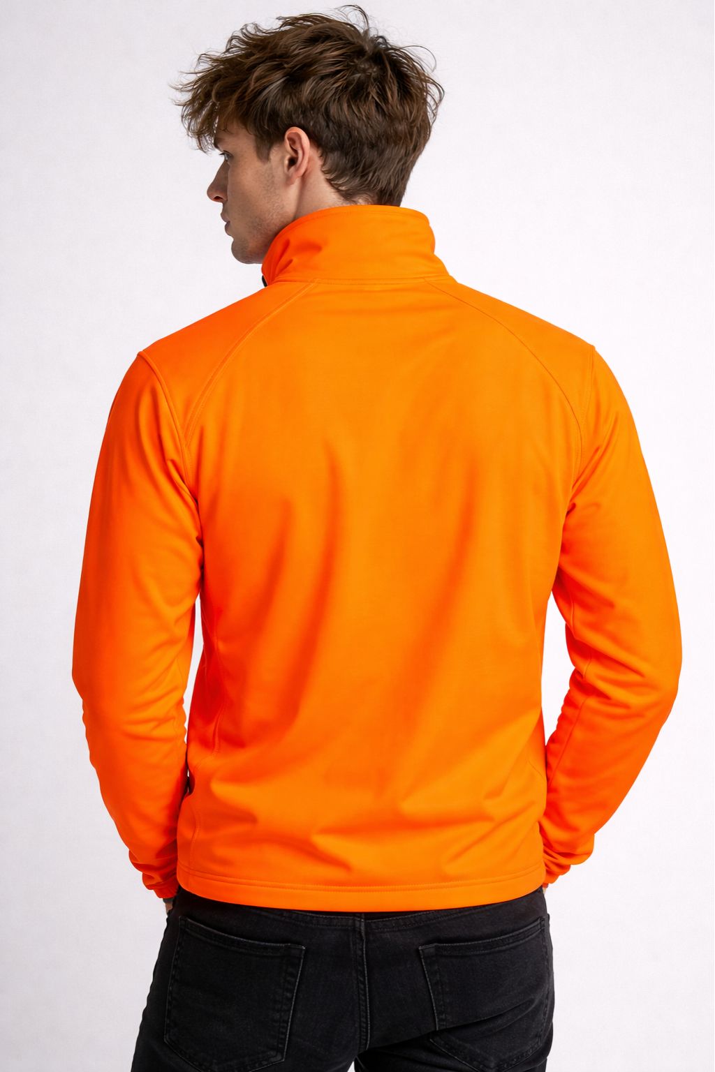 Men’s Performance Zip Jacket – Neon Orange