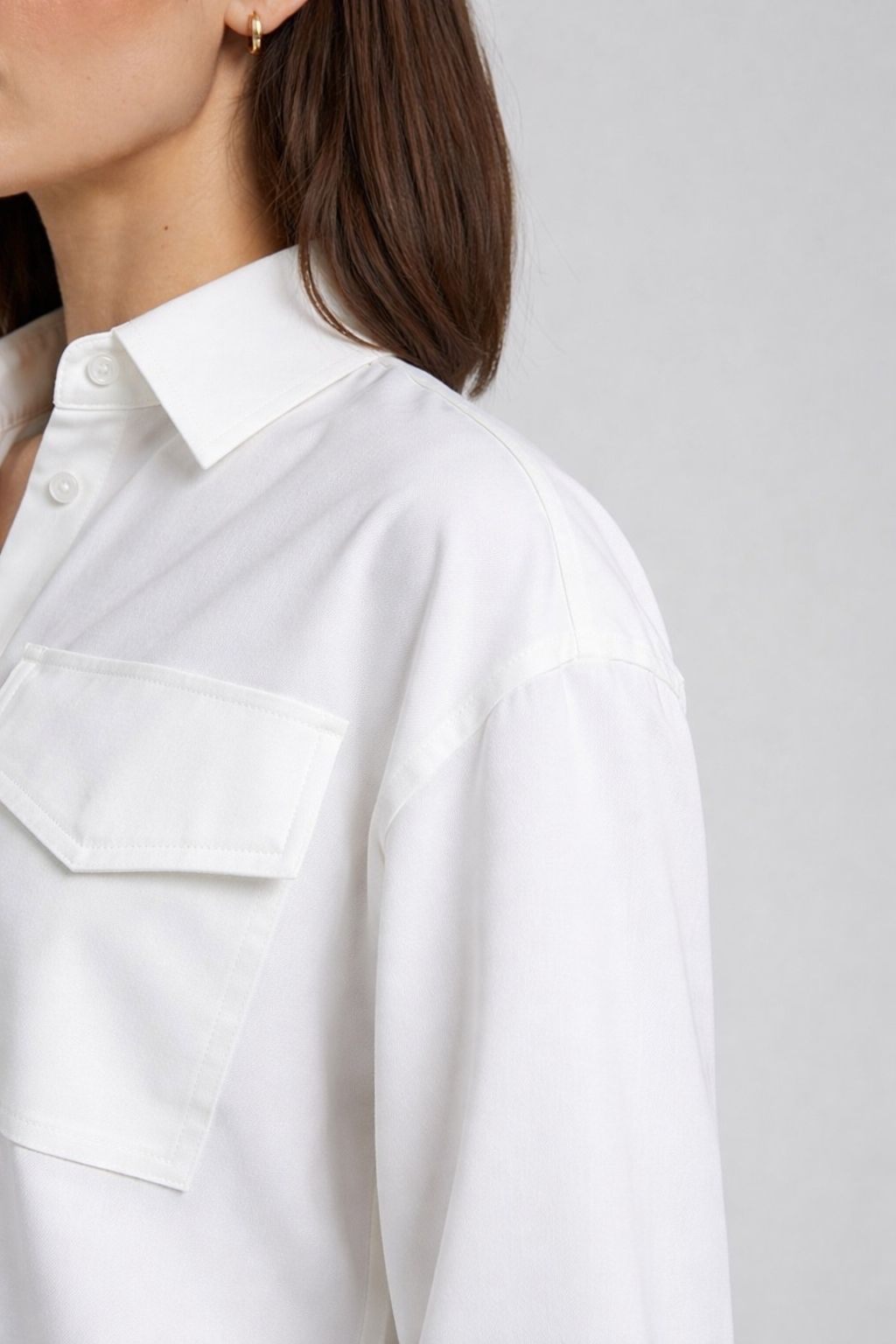 Women’s Oversized Shirt Dress – Long Sleeve Utility Midi Dress