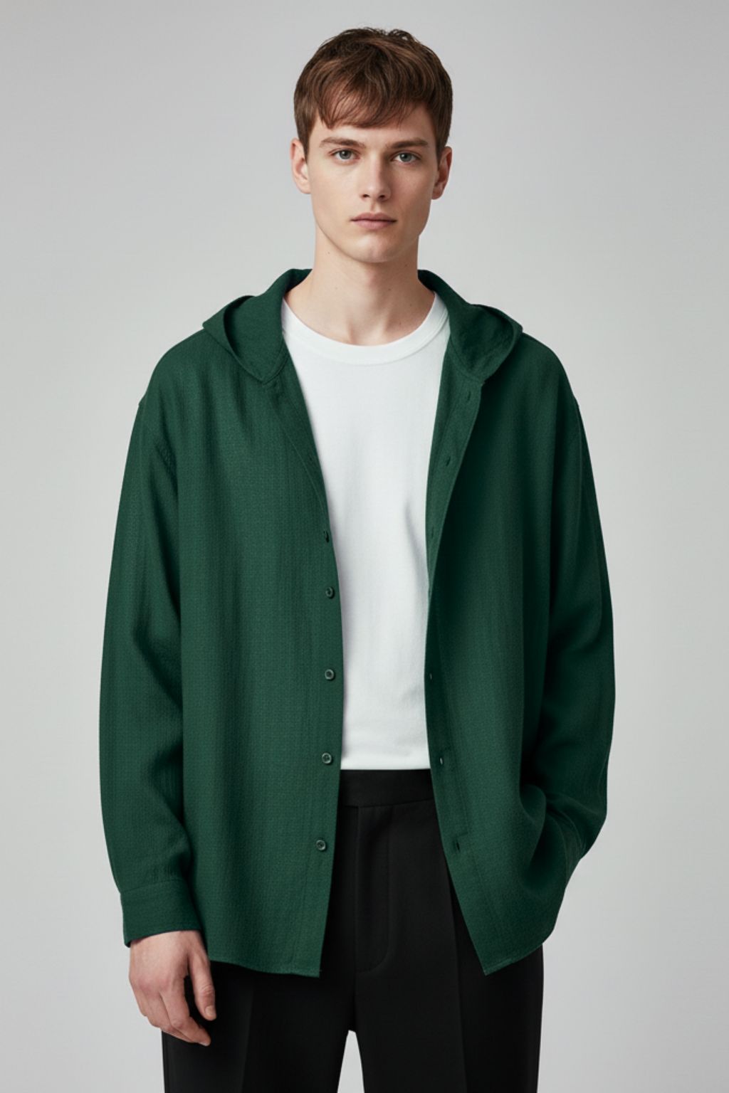 Men's Hooded Shirt Full Sleeve