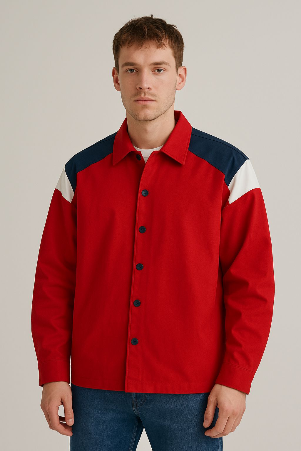 Atri Red Loose Fit Jacket