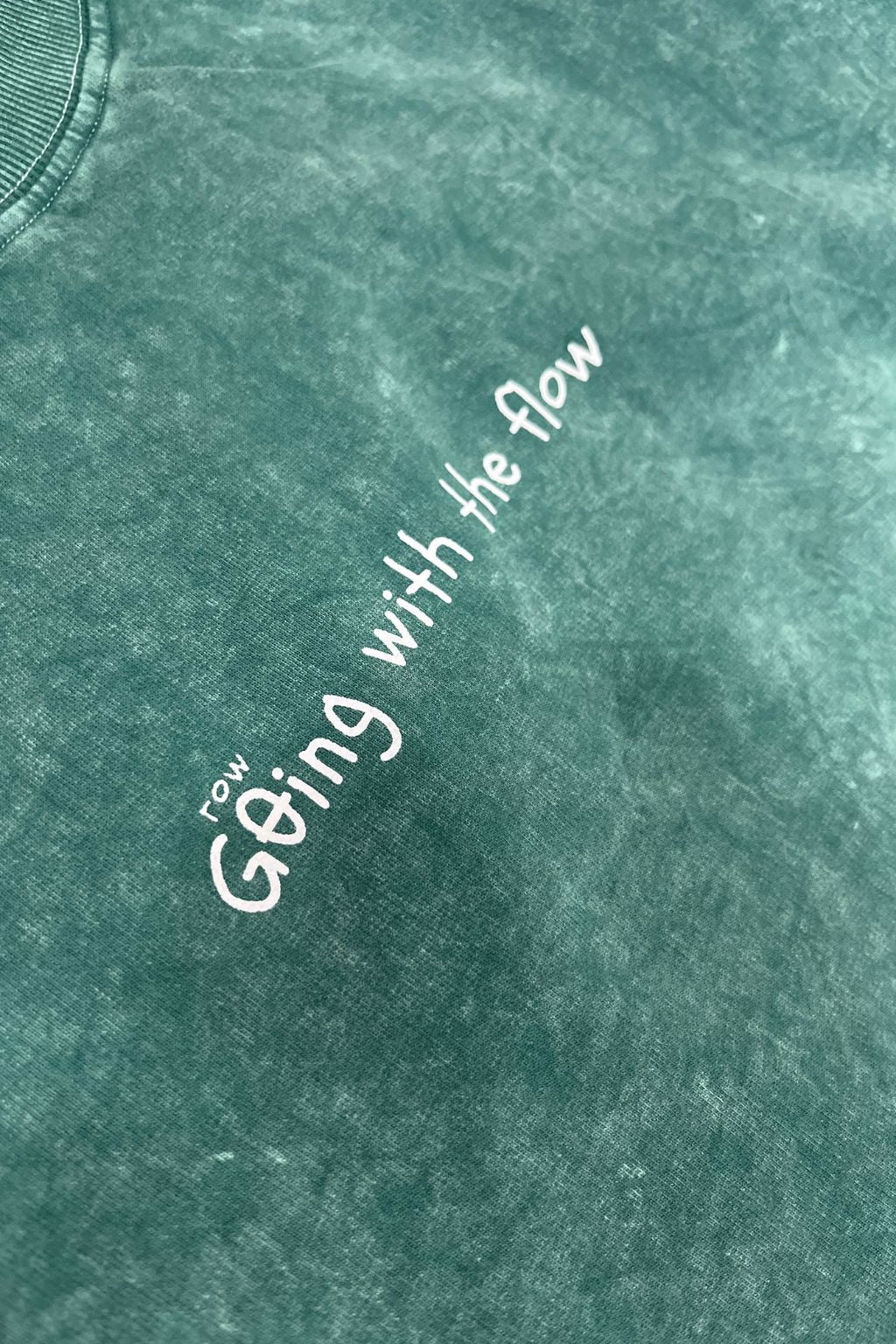 Oversized Green Washed Printed T-Shirt