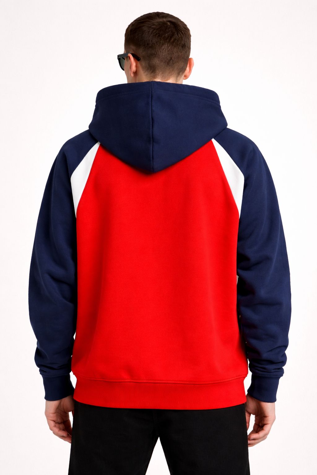 Atharvan Red Oversized Color-block Hoodie