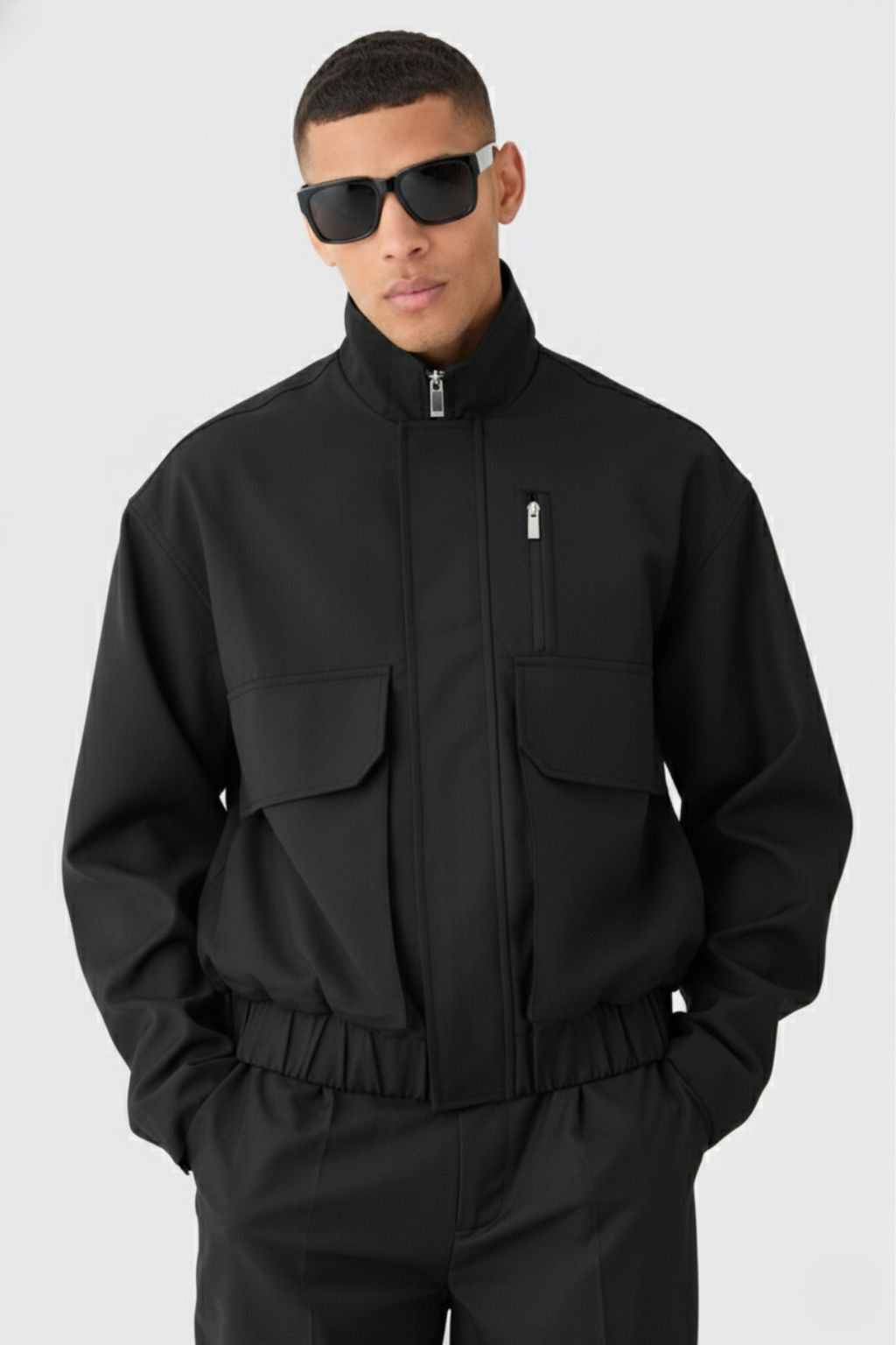 Sleek Black Urban Jacket for Men
