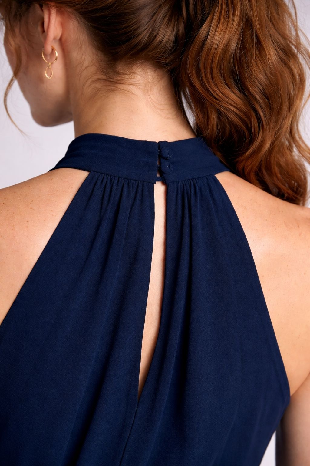 Halter Neck Midi Dress with Side Slit