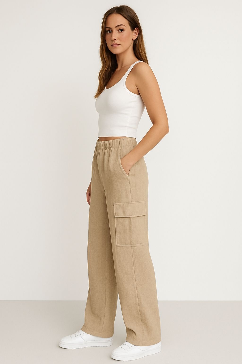 Women’s Linen Cargo Pants