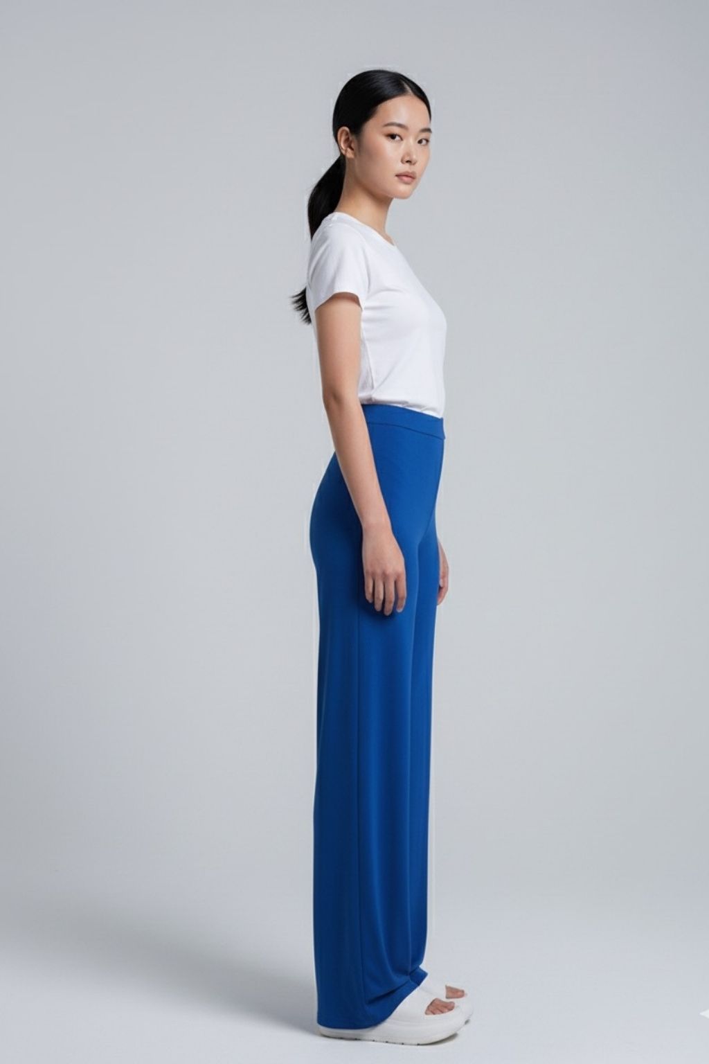 Comfy Wide-Leg Blue Trousers