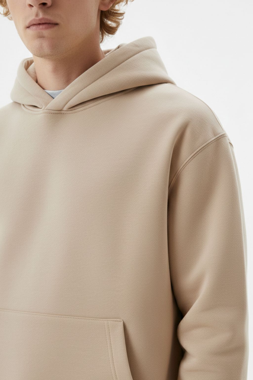 500 GSM Beige Oversized Hoodie