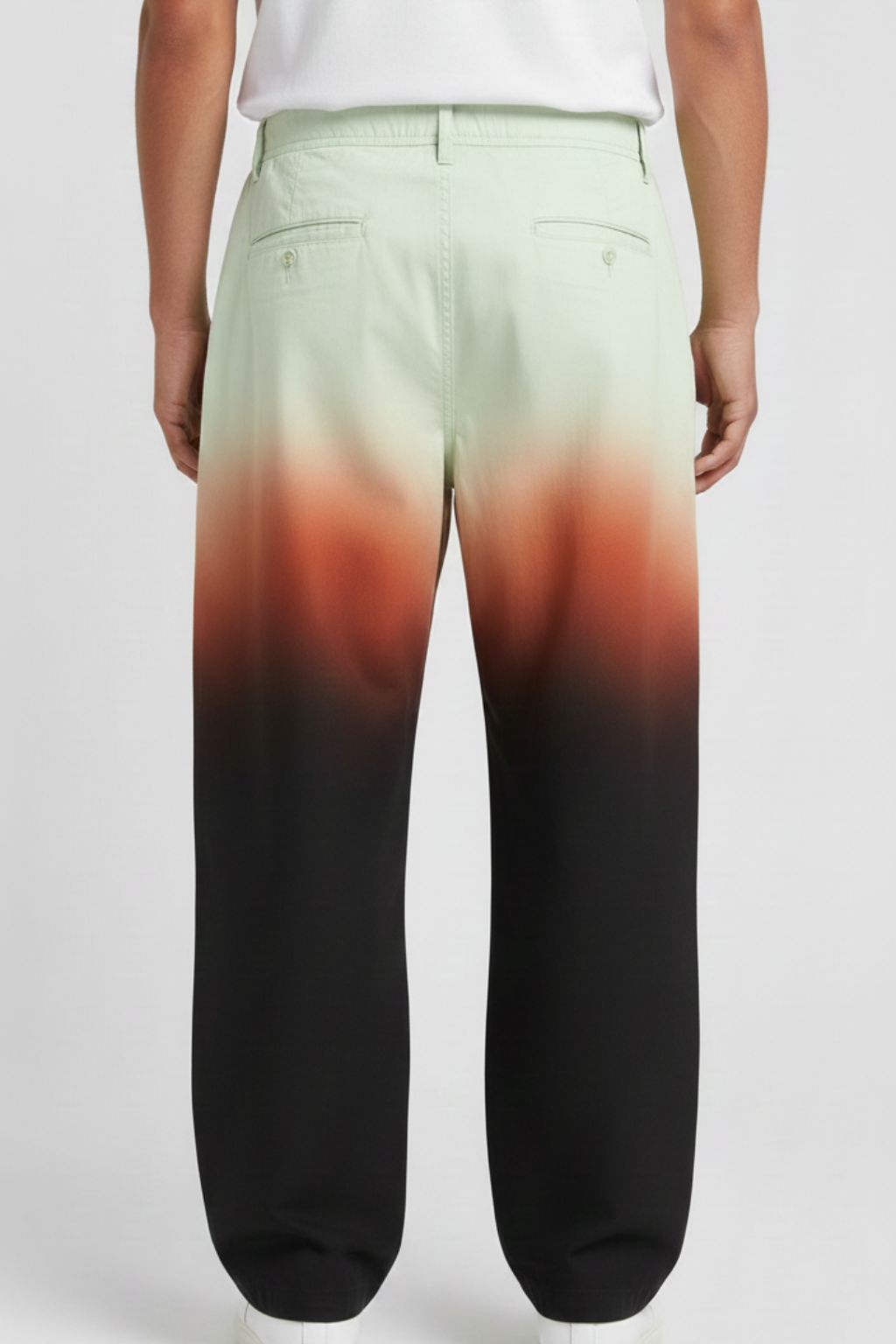 Wide-Leg Sunset Gradient Poplin Pants