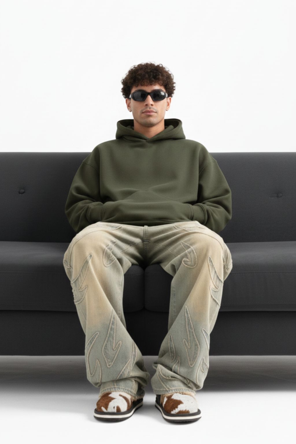 500 GSM Dark Olive Green Oversized Hoodie