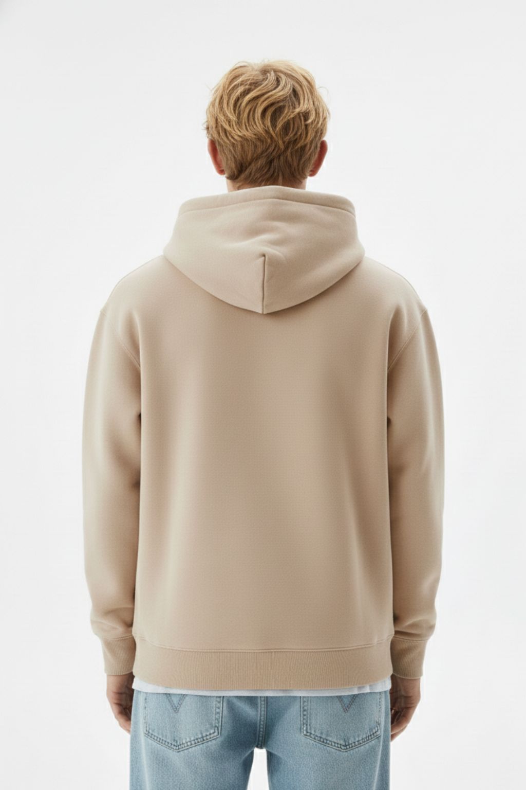 500 GSM Beige Oversized Hoodie