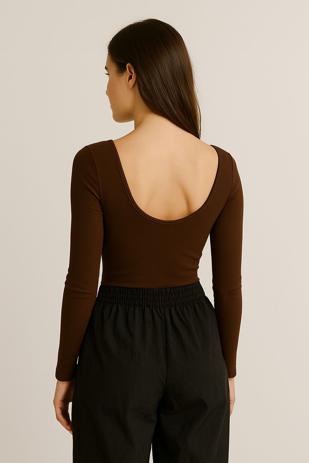 Slim Fit Deep-Neck Top