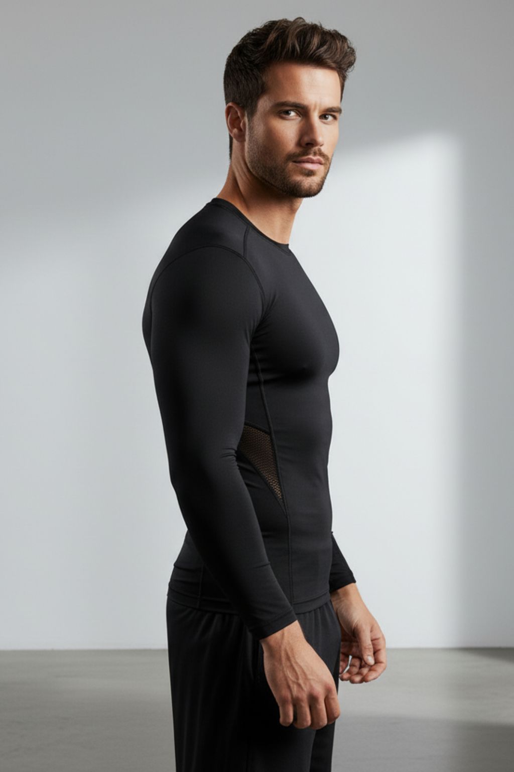 Men’s Nylon Stretch Compression Full Sleeve T-Shirt