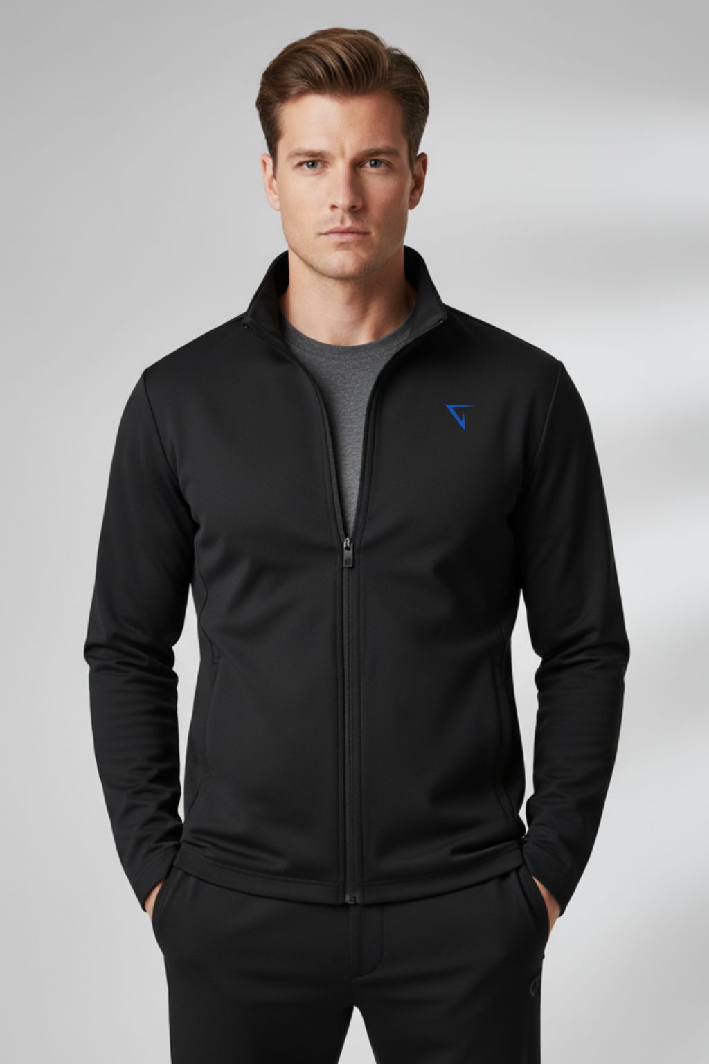 Men’s Nylon Stretch Performance Zip-Up Jacket