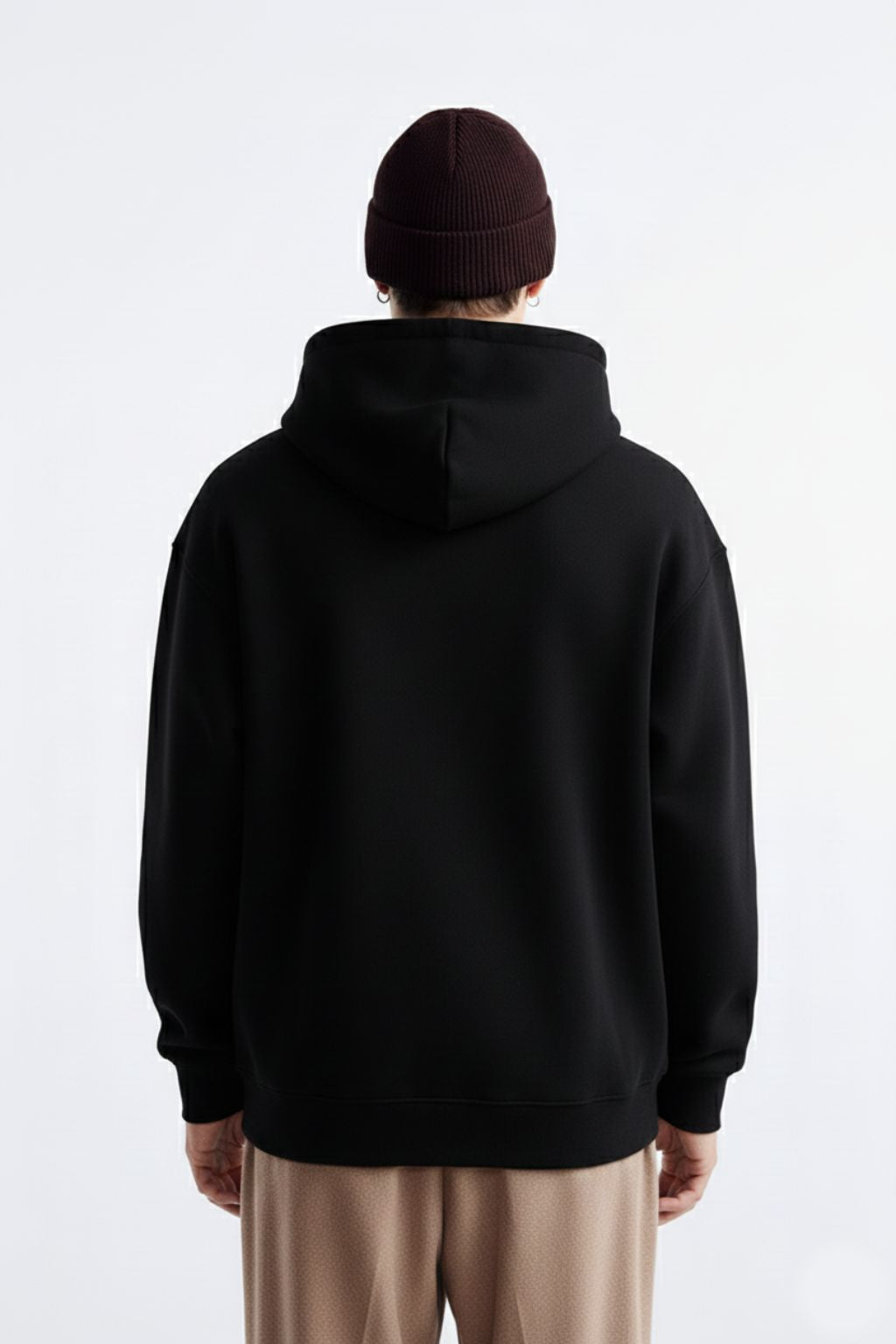 500 GSM Black Oversized Hoodie