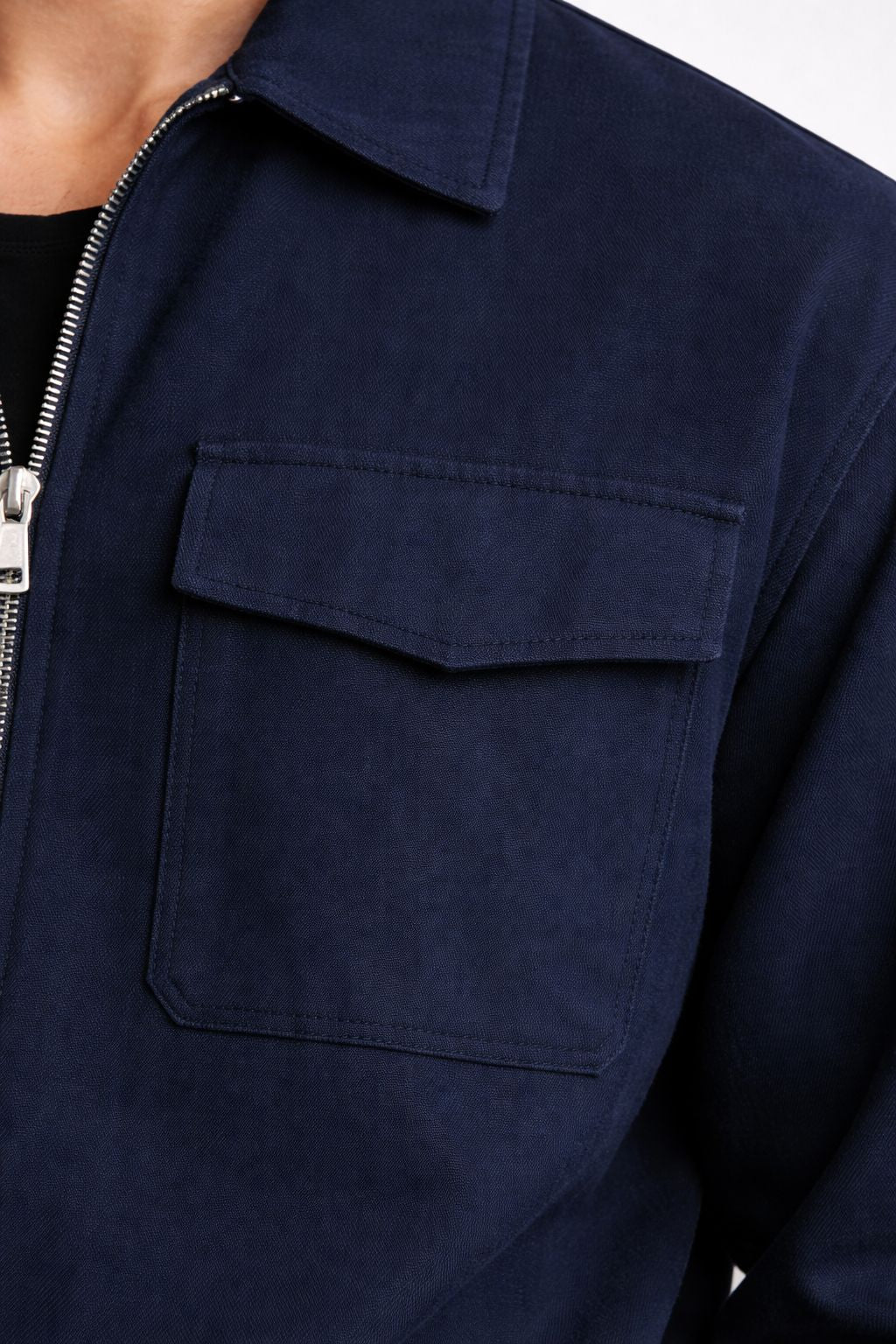 Men’s Oversized Zipper Trucker Jacket