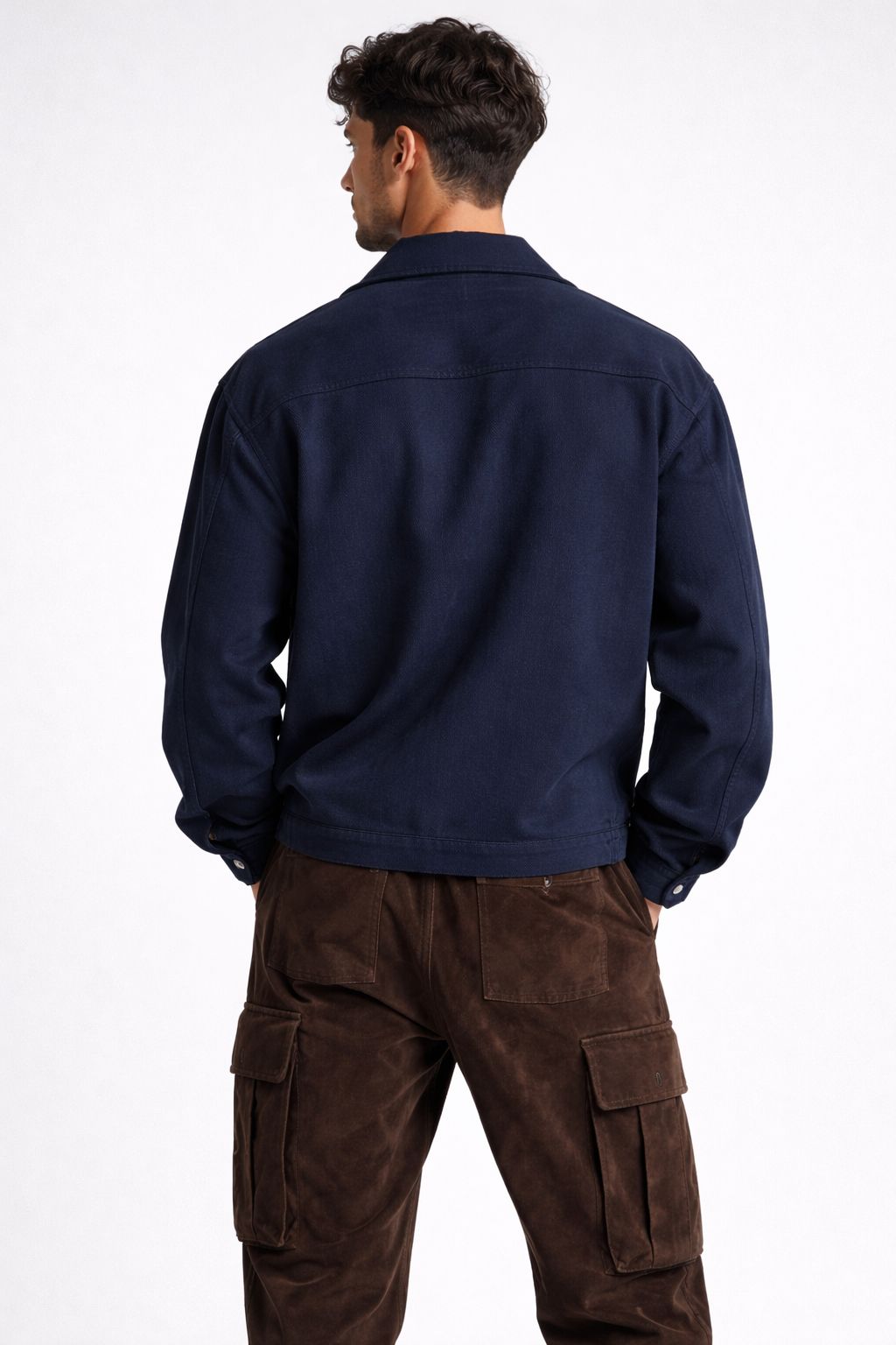 Men’s Oversized Zipper Trucker Jacket