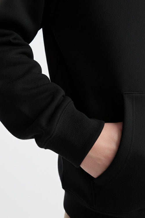 500 GSM Black Oversized Hoodie
