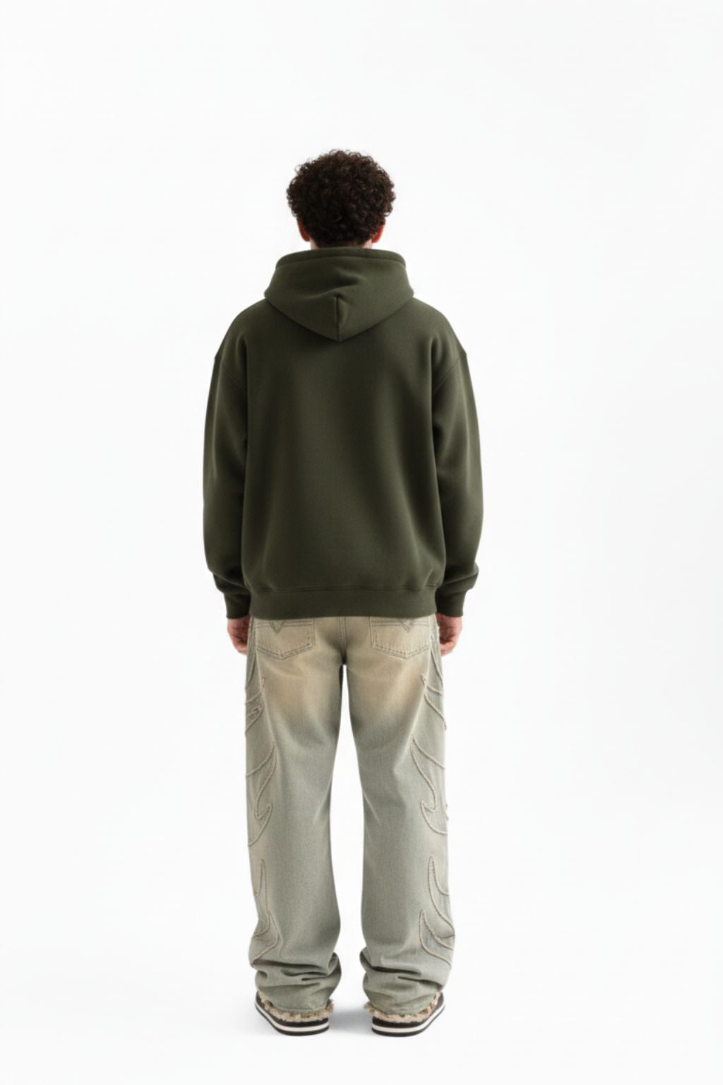 500 GSM Dark Olive Green Oversized Hoodie