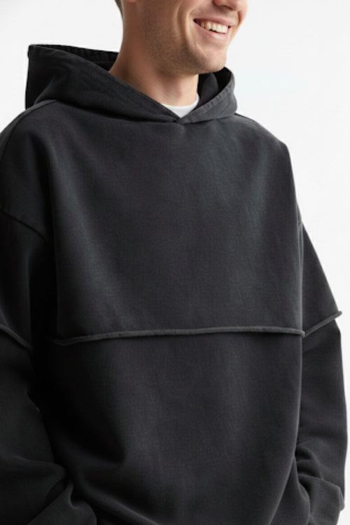 380 GSM Raw-Edge Oversized Cotton Hoodie