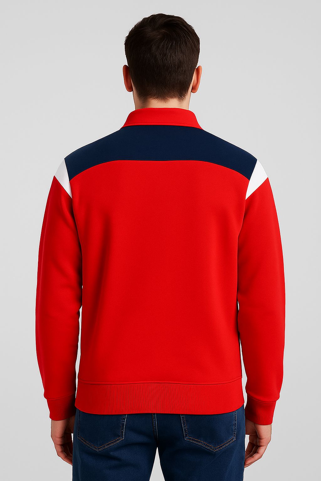 Atri Red Quarter Zipper Collar Jacket