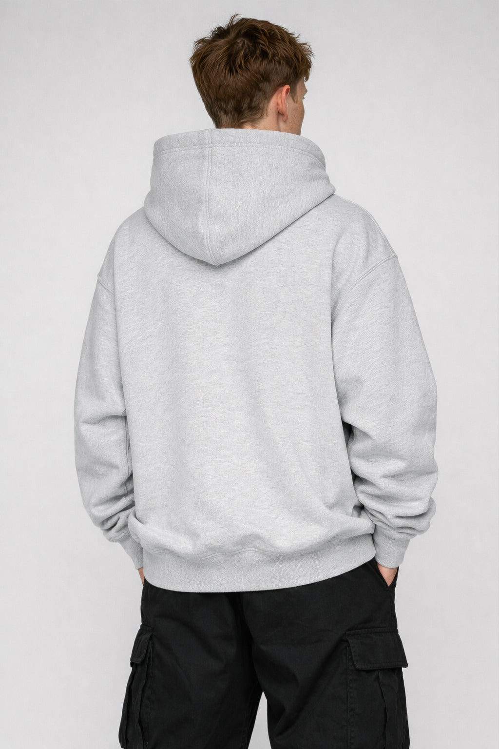 Oversized Melange Grey Men's Hoodie